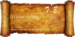 Tiller Erika névjegykártya